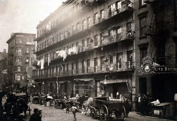 Framed Print : Tenements in New York's crowded immigrant neighborhood on the Lower East Side. 1912