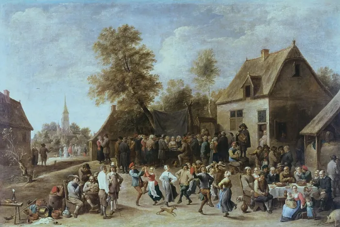 Framed Print : TENIERS II, David, 'the Younger' (1610-1690). The Village Fete. Circa 1646. In the background, Archduke Leopold. Flemish art. Oil on wood. SPAIN. Madrid. Prado Museum