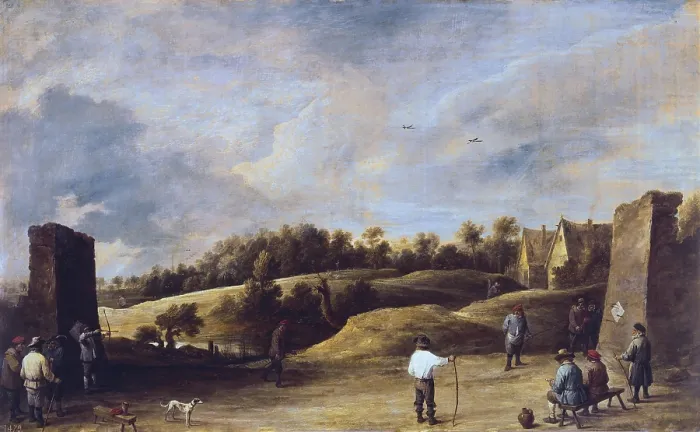 Framed Print : TENIERS II, David, 'the Younger' (1610-1690). The Archery Contest. 2nd half 16th c.I - 1690. Flemish art. Oil on wood. SPAIN. Madrid. Prado Museum