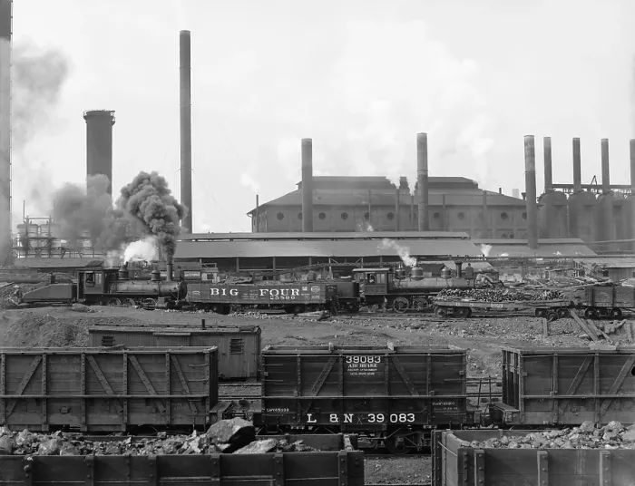 Framed Print : Tennessee Coal, Iron & Railroad Company's furnaces at Ensley, Alabama. 1906