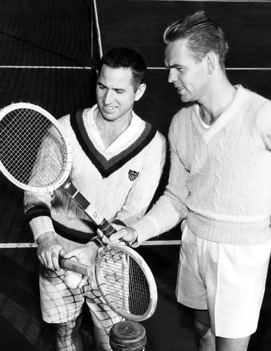 Framed Print : Tennis players Bobby Riggs, Jack Kramer, c. 1950s.. Courtesy: CSU Archives  /  Everett Collection