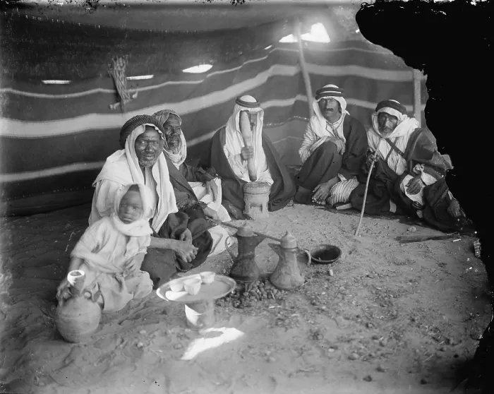 Framed Print : Tent at locust killers camp, in the mideast, photograph, 1898-1946