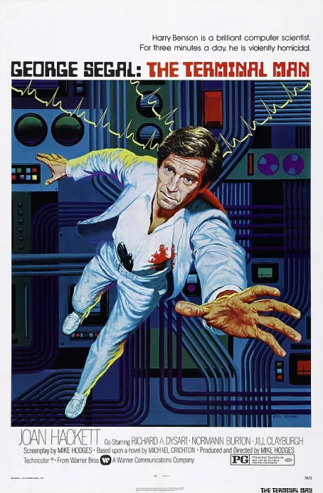 Framed Print : THE TERMINAL MAN, US poster art, George Segal, 1974 Framed Print : THE TERMINAL MAN, US poster art, George Segal, 1974