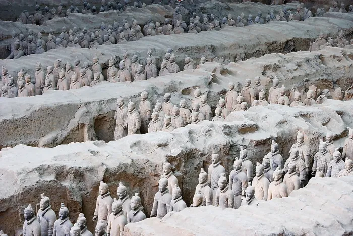 Framed Print : Terracotta Army. 221-206 BC. CHINA. Xian. Mausoleum of the First Qin Emperor, Qin Si Huang. Chinese art. Qin period. AISA / Everett Collection**US SALES ONLY**