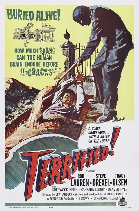Framed Print : TERRIFIED, US poster art, 1963 Framed Print : TERRIFIED, US poster art, 1963