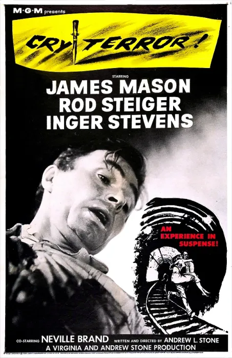 Framed Print : CRY TERROR!, US poster, James Mason, 1958 Framed Print : CRY TERROR!, US poster, James Mason, 1958