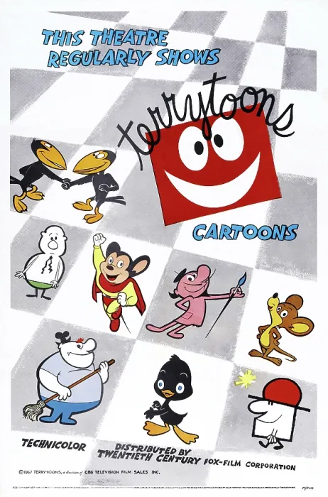 Framed Print : TERRYTOONS, top left: Heckle and Jeckle, 2nd row from left: Mighty Mouse, bottom center: Dinky Duck promotional poster art, 1957, TM and Copyright 20th Century Fox Film Corp Framed Print : TERRYTOONS, top left: Heckle and Jeckle, 2nd row from left: Mighty Mouse, bottom center: Dinky Duck promotional poster art, 1957, TM and Copyright 20th Century Fox Film Corp