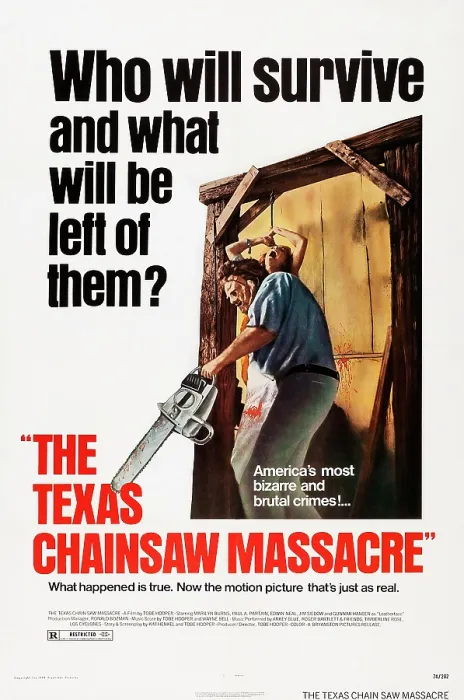 Framed Print : THE TEXAS CHAINSAW MASSACRE, US poster art, from left: Gunnar Hansen, Teri McMinn, 1974 **US SALES ONLY** Framed Print : THE TEXAS CHAINSAW MASSACRE, US poster art, from left: Gunnar Hansen, Teri McMinn, 1974 **US SALES ONLY**