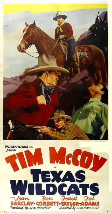 Framed Print : TEXAS WILDCATS, background center and foreground left: Tim McCoy, 1939