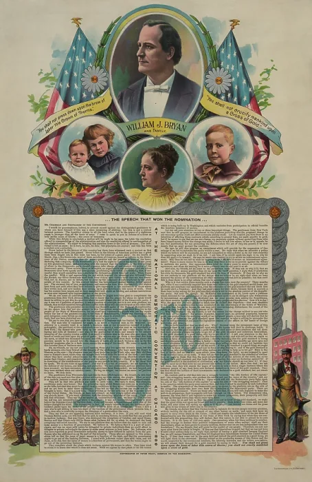 Framed Print : Text of William Jennings Bryans Cross of Gold speech from the 1896 Democratic Convention