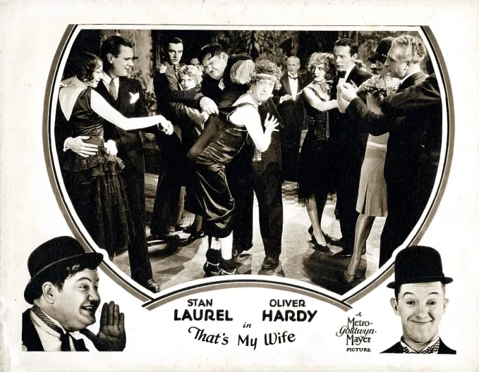 Framed Print : THAT'S MY WIFE, lobbycard, Stan Laurel (center left), Oliver Hardy (back center), 1929 Framed Print : THAT'S MY WIFE, lobbycard, Stan Laurel (center left), Oliver Hardy (back center), 1929