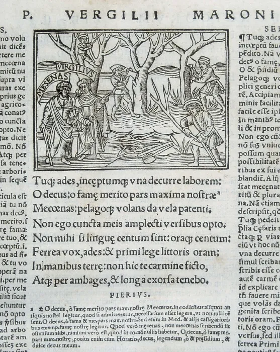 Framed Print : 'The Bucolics' by Virgil. Page with an illustration on the extraction of cork. Latin edition of 1529. Engraving. SPAIN. Madrid. National Library Framed Print : 'The Bucolics' by Virgil. Page with an illustration on the extraction of cork. Latin edition of 1529. Engraving. SPAIN. Madrid. National Library