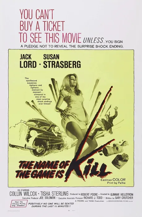 Framed Print : THE NAME OF THE GAME IS KILL, U.S. poster art, Tisha Sterling, 1968