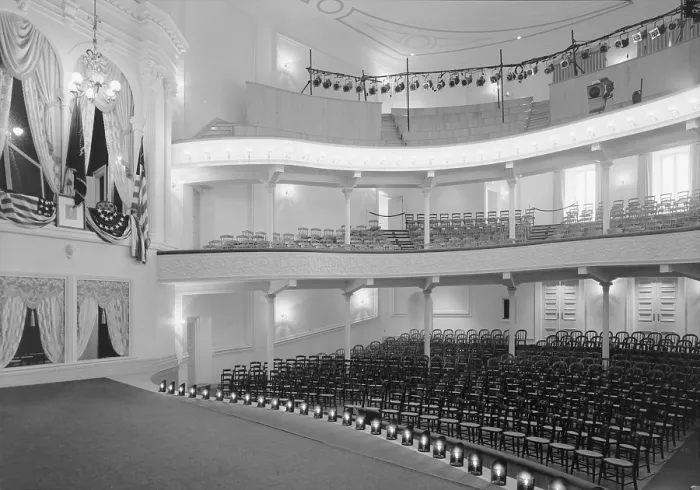 Framed Print : Theaters, Ford's Theater, site of the Assassination of President Abraham Lincoln, interior, orchestra and balconies from stage, 511 Tenth Street Northwest, Washington DC