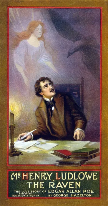 Framed Print : Theatrical posters for a production based on Edgar Allan Poe's poem, 'The Raven, ' starring Henry Ludlowe, ca. 1908 Framed Print : Theatrical posters for a production based on Edgar Allan Poe's poem, 'The Raven, ' starring Henry Ludlowe, ca. 1908