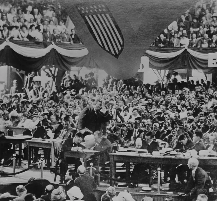 Framed Print : Theodore Roosevelt addressing the Progressive National Convention, August 6, 1912 Framed Print : Theodore Roosevelt addressing the Progressive National Convention, August 6, 1912