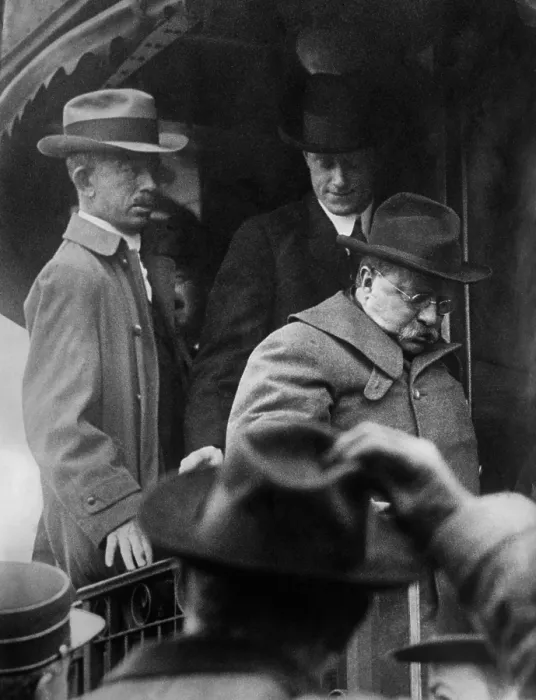 Framed Print : Theodore Roosevelt arrives home on Oct. 22, 1912, after being shot in Milwaukee 6 days earlier Framed Print : Theodore Roosevelt arrives home on Oct. 22, 1912, after being shot in Milwaukee 6 days earlier