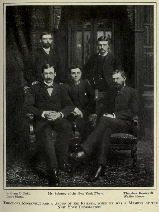 Framed Print : Theodore Roosevelt upper right and a group of his friends when he was a member of the New York legislature from 1882-84