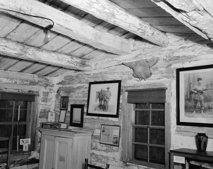 Framed Print : Theodore Roosevelts the cabin, where he lived near Medora, North Dakota in 1883