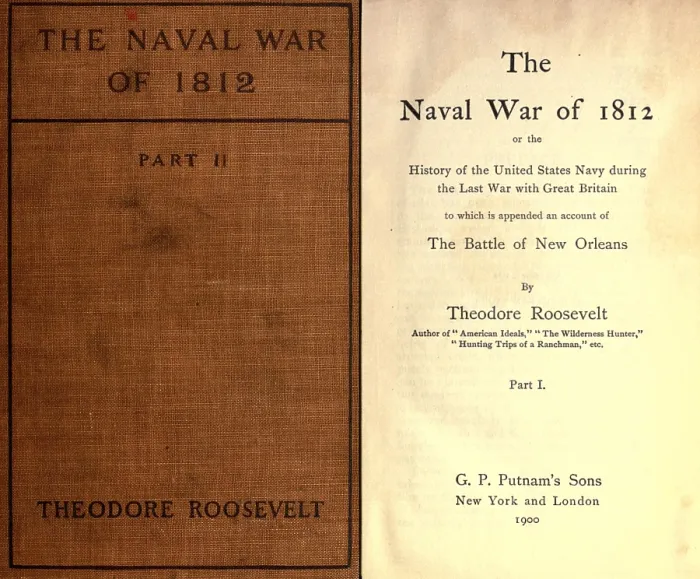 Framed Print : Theodore Roosevelt's first book THE NAVAL WAR OF 1812. Begun during his senior year at Harvard the book was a critical and commercial success, ca.1905