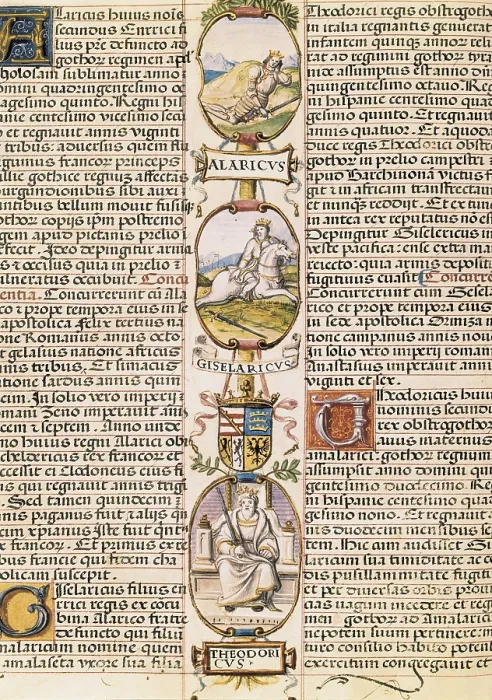 Framed Print : THEODORIC The Great (454-526); GESALEICO (second half s. V-510). VisigothicKingofHispania (Spain)507-510.; ALARIC II ( -507). Visigothic king (484-507)