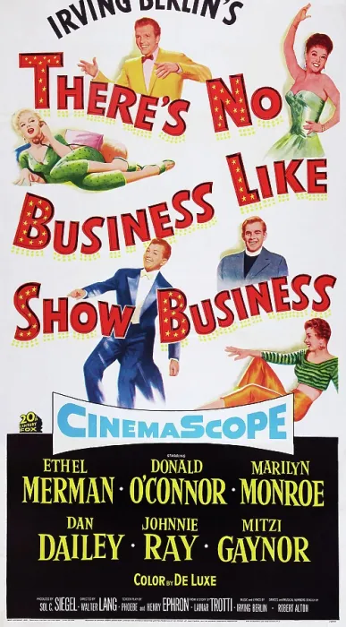 Framed Print : THERE'S NO BUSINESS LIKE SHOW BUSINESS, US poster art, Dan Dailey, Marilyn Monroe, Ethel Merman, Johnnie Ray, Donald O'Connor, Mitzi Gaynor, 1954