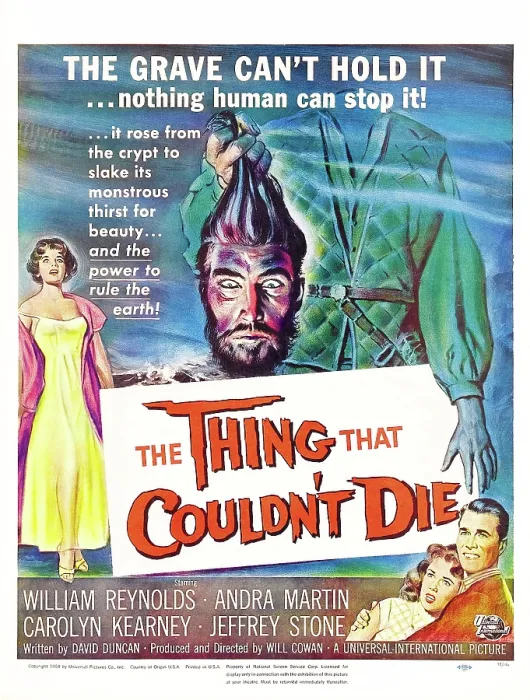 Framed Print : THE THING THAT COULDN'T DIE, window card, 1958