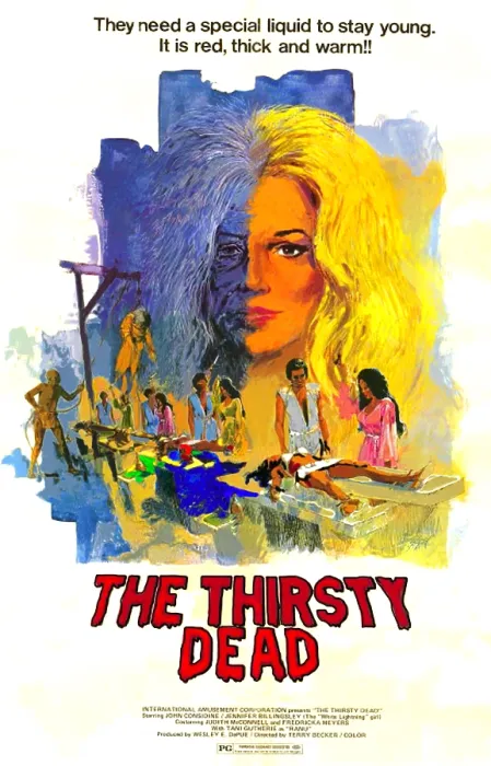 Framed Print : THE THIRSTY DEAD, (aka, BLOOD HUNT, THE BLOOD CULT OF SHANGRI-LA), Jennifer Billingsley, 1974