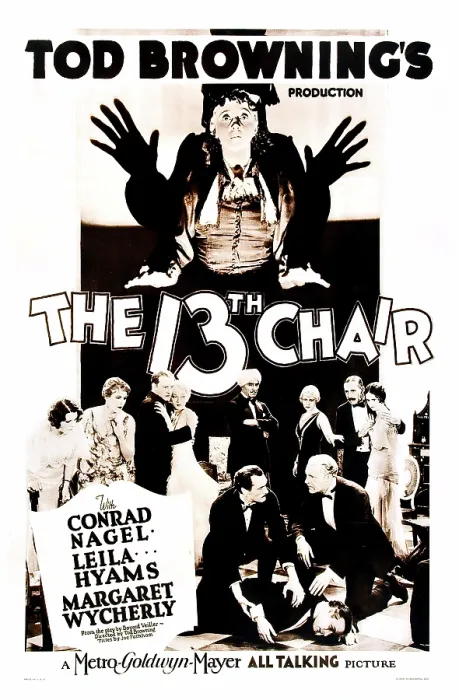 Framed Print : THE THIRTEENTH CHAIR, (aka THE 13TH CHAIR), US poster, top: Margaret Wycherly, 1929