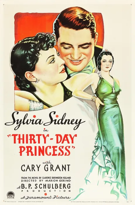 Framed Print : THIRTY DAY PRINCESS, from left: Sylvia Sidney, Cary Grant, right: Sylvia Sidney on poster art, 1934 Framed Print : THIRTY DAY PRINCESS, from left: Sylvia Sidney, Cary Grant, right: Sylvia Sidney on poster art, 1934