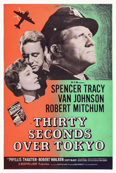 Framed Print : THIRTY SECONDS OVER TOKYO, US poster art, from left: Phyllis Thaxter, Van Johnson, Spencer Tracy, 1944
