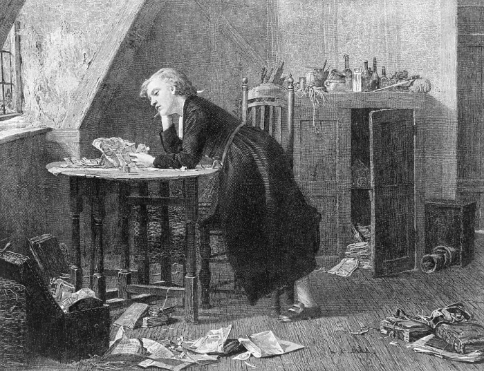 Framed Print : Thomas Chatterton, (1752-1770) wrote his first mature poem when he was ten years old