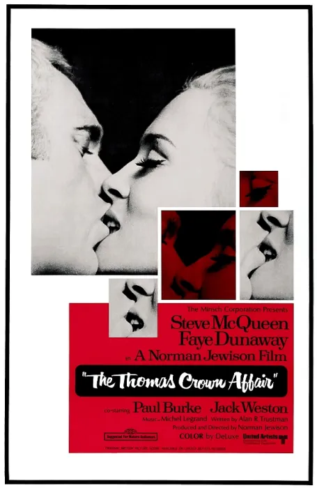 Framed Print : THE THOMAS CROWN AFFAIR, from left, Steve McQueen, Faye Dunaway 1968