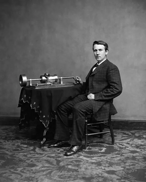Framed Print : Thomas Edison, ca. 1870's