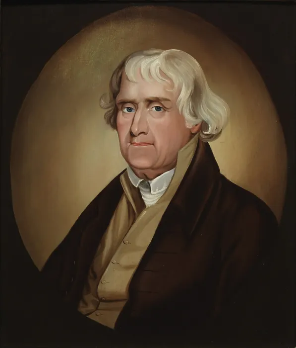 Framed Print : Thomas Jefferson in 1816 portrait by Bass Otis. Otis was a successful painter, and painted many public figures in his long career (BSLOC_2019_6_146)