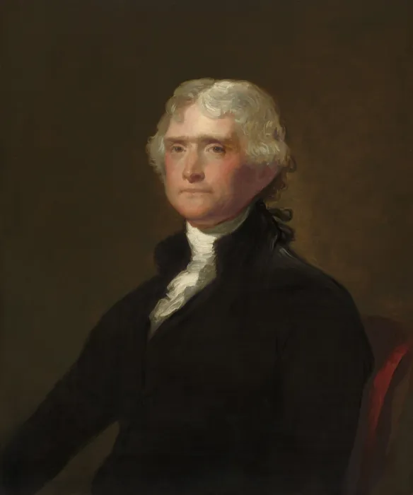 Framed Print : Thomas Jefferson, in George Healy portrait after Gilbert Stuart, painted between 1848 and 1879