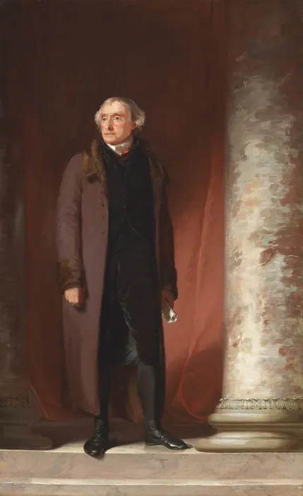 Framed Print : Thomas Jefferson in a full length portrait by Thomas Sully, made when Jefferson was 73 years old Framed Print : Thomas Jefferson in a full length portrait by Thomas Sully, made when Jefferson was 73 years old