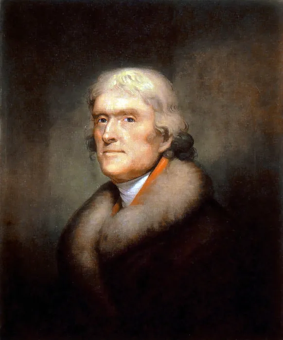 Framed Print : Thomas Jefferson, third President of the United States. Reproduction of a painting by Rembrandt Peale. ca. 1805