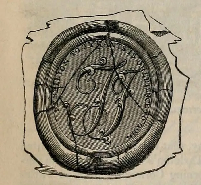 Framed Print : Thomas Jefferson's seal. It is inscribed with the motto Rebellion to Tyrants is Obedience to God