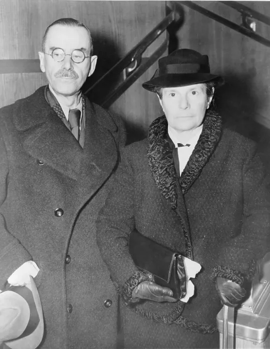 Framed Print : Thomas Mann (1875-1955) and wife, Katia, in 1938, as they arrived to spend the WWII years in exile in Princeton, NJ. Thomas Mann, a German, won the 1929 Nobel Prize for Literature Framed Print : Thomas Mann (1875-1955) and wife, Katia, in 1938, as they arrived to spend the WWII years in exile in Princeton, NJ. Thomas Mann, a German, won the 1929 Nobel Prize for Literature