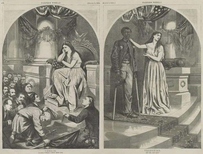 Framed Print : Thomas Nast illustration from Harpers Weekly, Aug. 1865 Framed Print : Thomas Nast illustration from Harpers Weekly, Aug. 1865