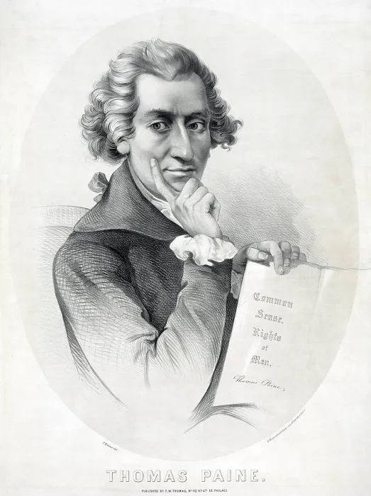 Framed Print : Thomas Paine (1737-1809) English radical who advocated American Independence in his pamphlet, 'Common Sense.'