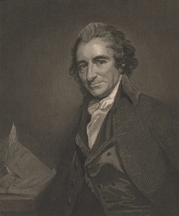 Framed Print : Thomas Paine, English-born American political and philosopher, wrote a 1775 pamphlet Common Sense, an extremely influential argument for American Independence