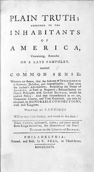 Framed Print : Thomas Paine's (1737-1809) radical pamphlet, 'Common Sense' published in 1776 Framed Print : Thomas Paine's (1737-1809) radical pamphlet, 'Common Sense' published in 1776