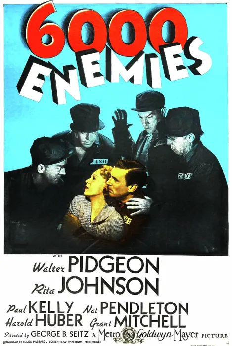Framed Print : SIX THOUSAND ENEMIES, (aka 6, 000 ENEMIES), US poster art, center from left: Rita Johnson, Walter Pidgeon, 1939