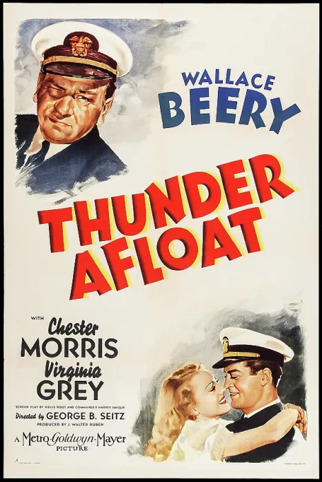 Framed Print : THUNDER AFLOAT, US poster art, top: Wallace Beery; bottom from left: Virginia Grey, Chester Morris, 1939