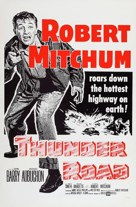 Framed Print : THUNDER ROAD, Robert Mitchum on poster art, 1958