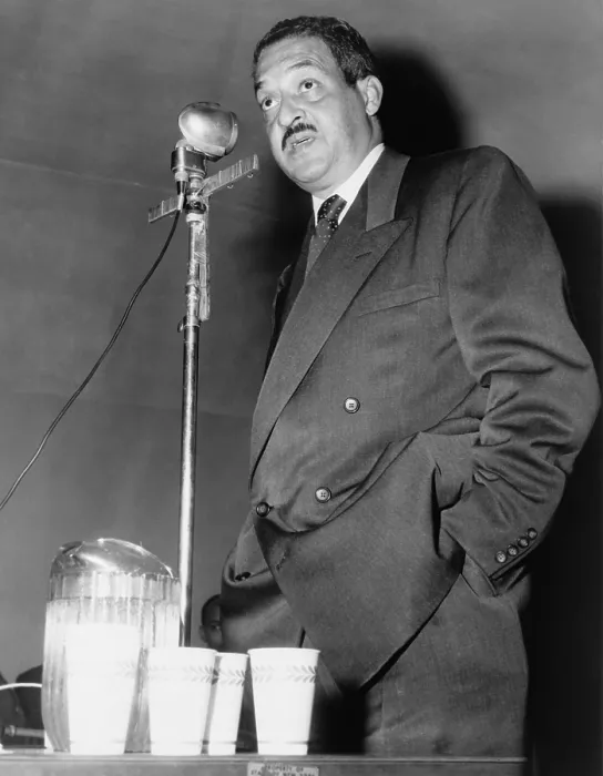 Framed Print : Thurgood Marshall, then Chief Counsel for the NAACP, speaking at the reunion of the 369th Veterans Association Framed Print : Thurgood Marshall, then Chief Counsel for the NAACP, speaking at the reunion of the 369th Veterans Association