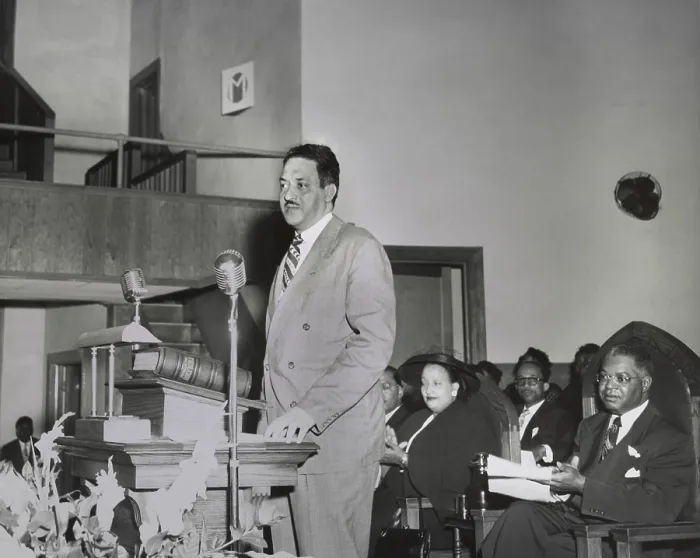 Framed Print : Thurgood Marshall, speaking at NAACP Conference in Dallas March 24-26, 1950. He spoke about the Sweatt and McLaurin cased which the NAACP was taking to the Supreme court Framed Print : Thurgood Marshall, speaking at NAACP Conference in Dallas March 24-26, 1950. He spoke about the Sweatt and McLaurin cased which the NAACP was taking to the Supreme court