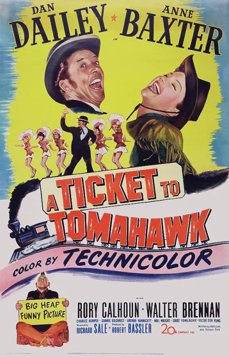 Framed Print : A TICKET TO TOMAHAWK, US poster art, top from left: Dan Dailey, Anne Baxter, 1950. TM & Copyright @20th Century Fox Film Corp. All rights reserved / courtesy Everett Collection